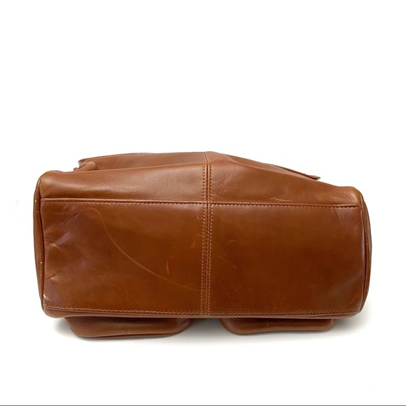 Leather Double Buckle Flap Messenger Satchel Bag - Picture 9 of 14